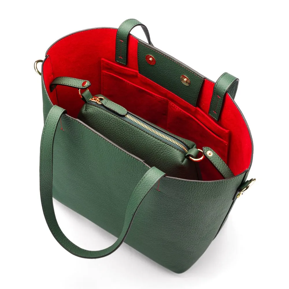 Emma 2 in 1 Leather Tote Bag - Green
