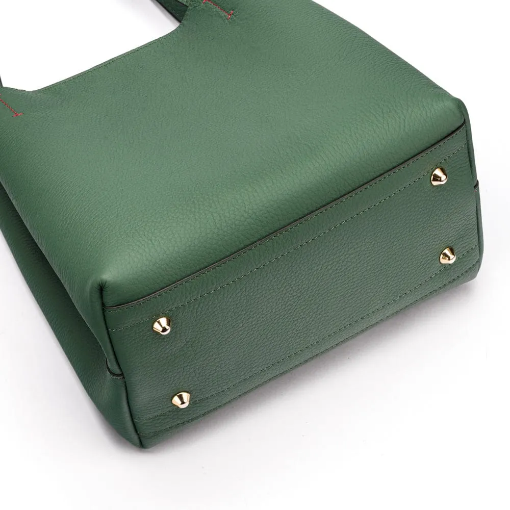 Emma 2 in 1 Leather Tote Bag - Green