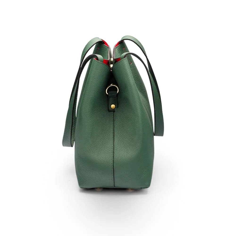 Emma 2 in 1 Leather Tote Bag - Green
