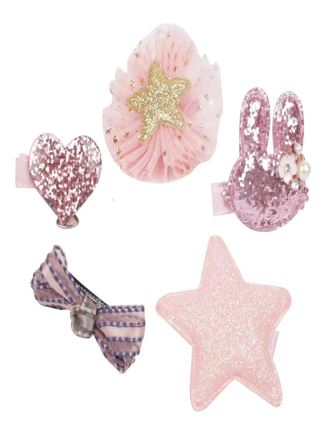 Enchanting Pink Hair Clips Set for Girls - Princess Collection (Set of 10)