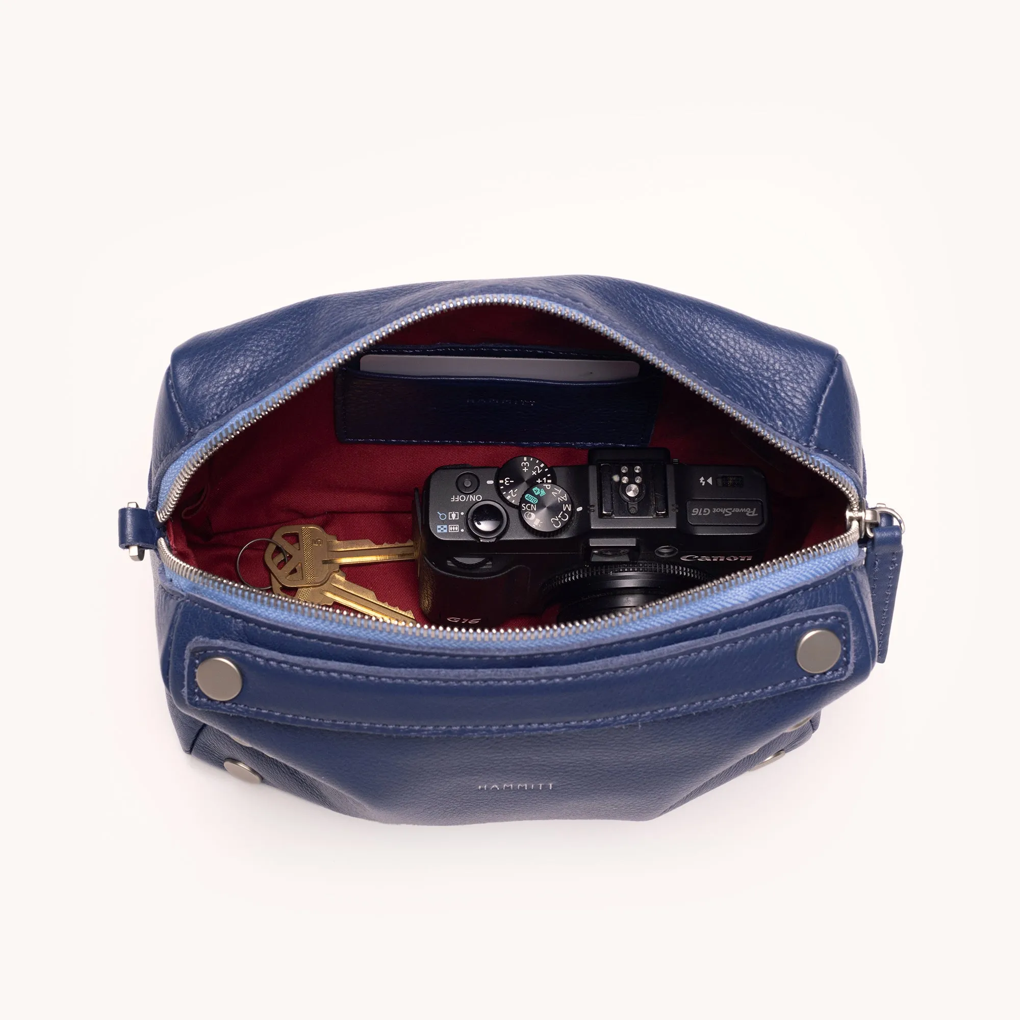 Evan Crossbody | Jazz Blues/Brushed Silver | Sml