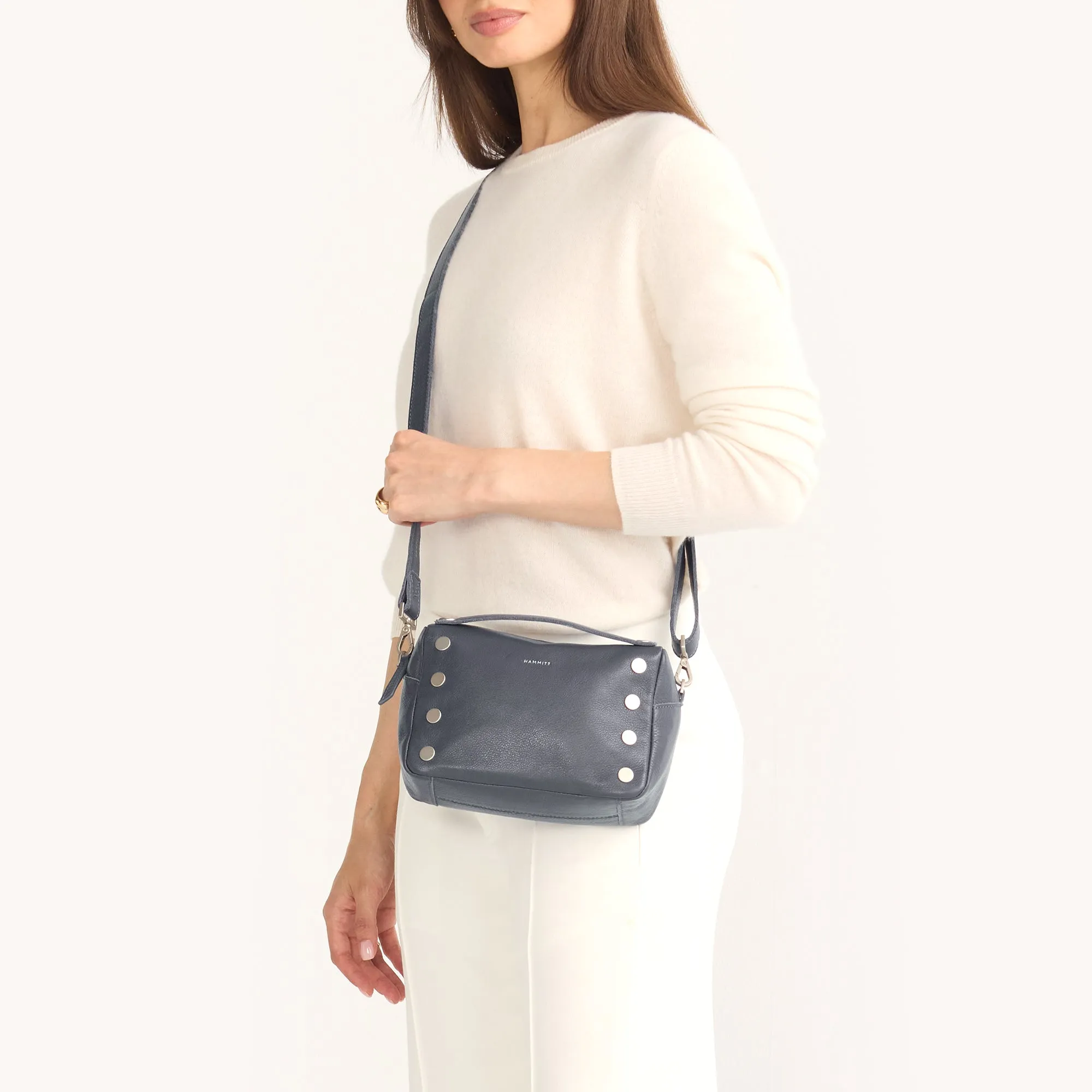Evan Crossbody | Jazz Blues/Brushed Silver | Sml