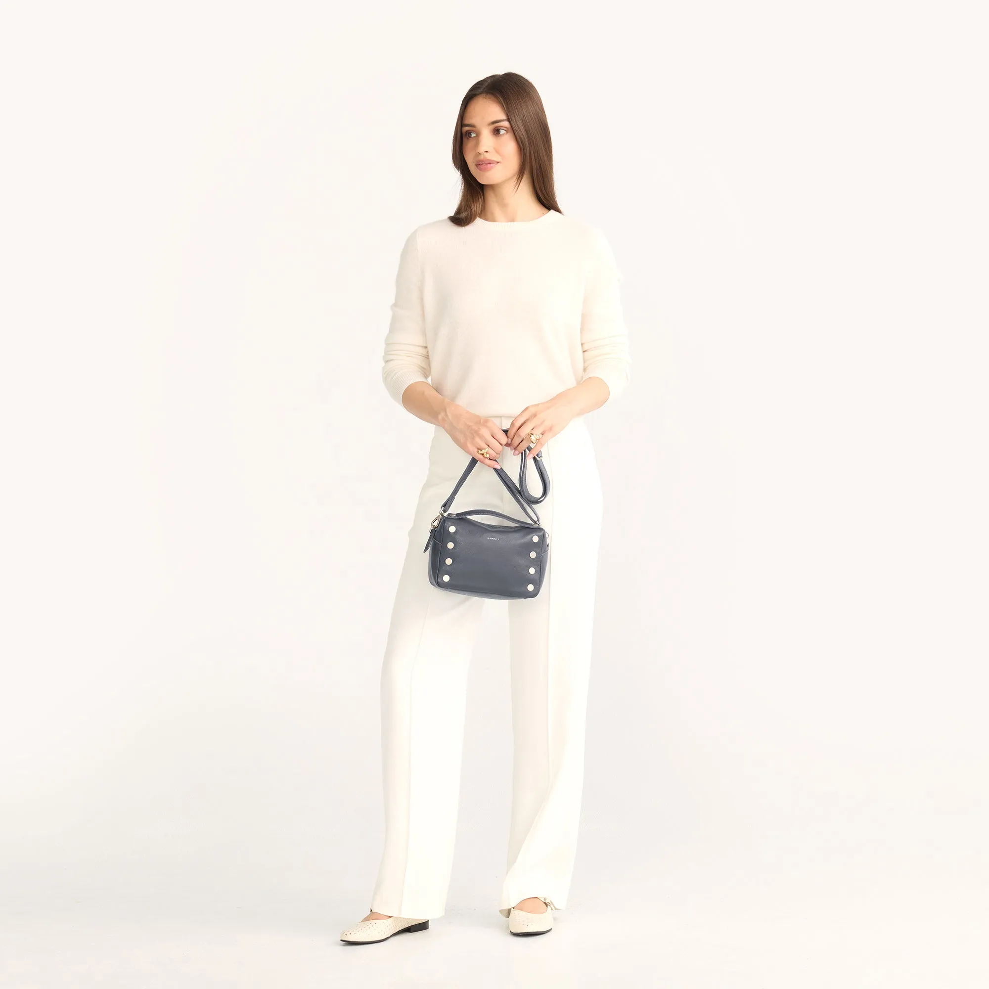 Evan Crossbody | Jazz Blues/Brushed Silver | Sml
