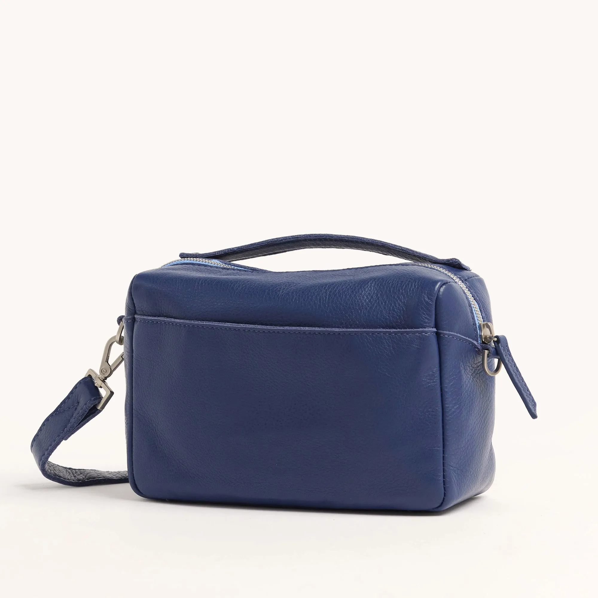 Evan Crossbody | Jazz Blues/Brushed Silver | Sml