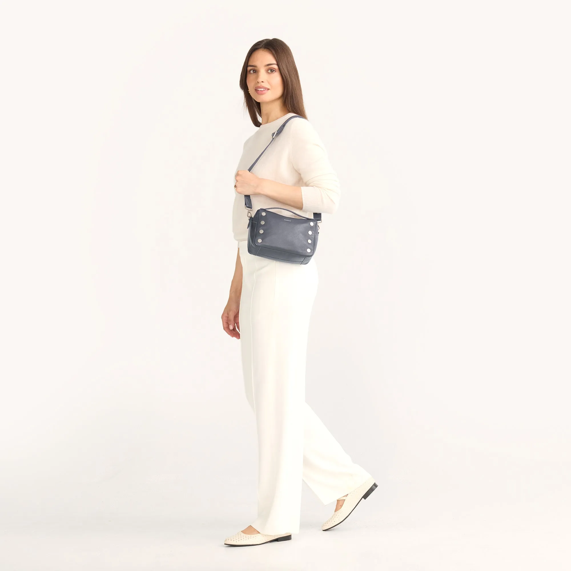 Evan Crossbody | Jazz Blues/Brushed Silver | Sml