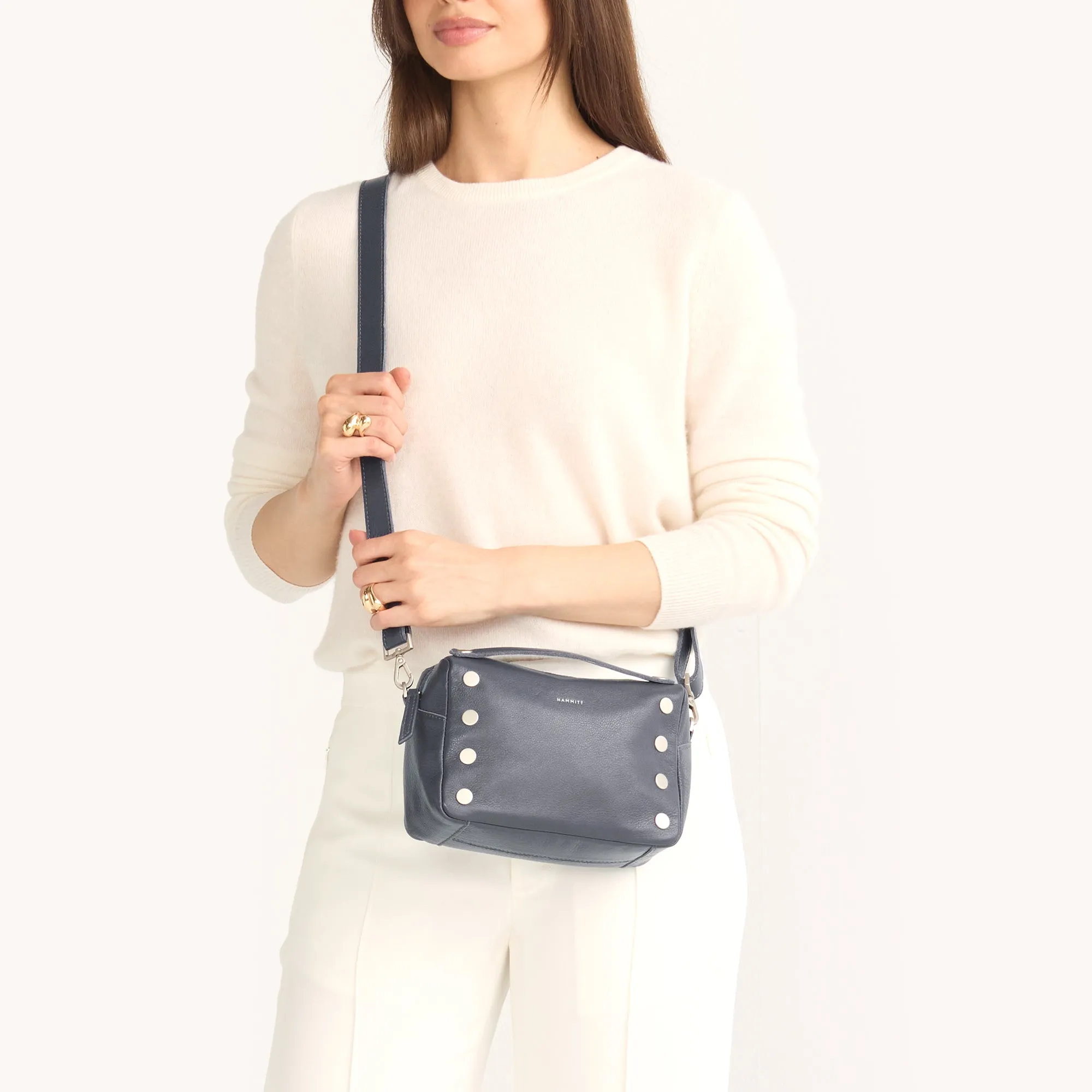 Evan Crossbody | Jazz Blues/Brushed Silver | Sml