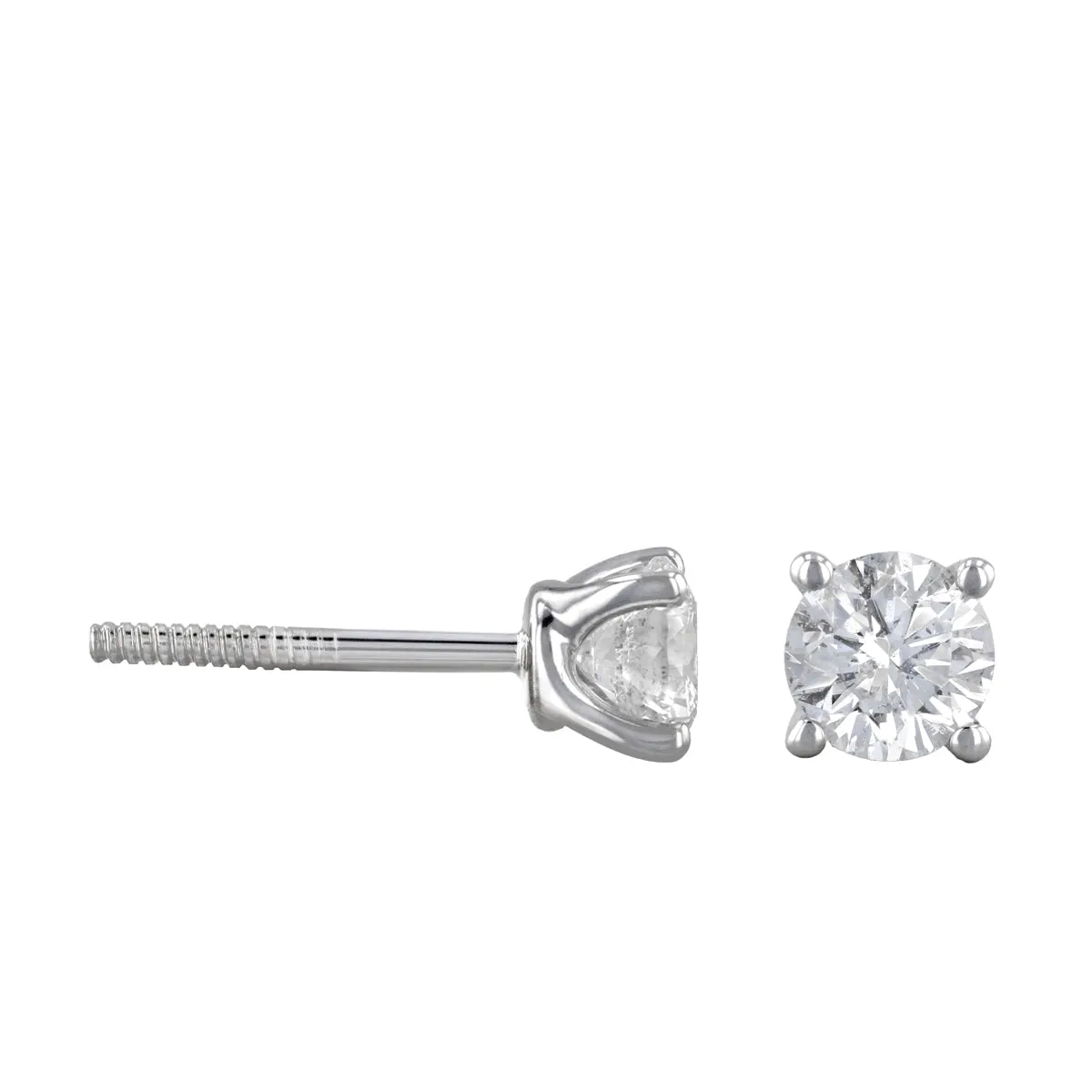 Everyday Diamonds 1.00ct Brilliant Round Diamond Solitaire Stud Earrings | 18K White Gold