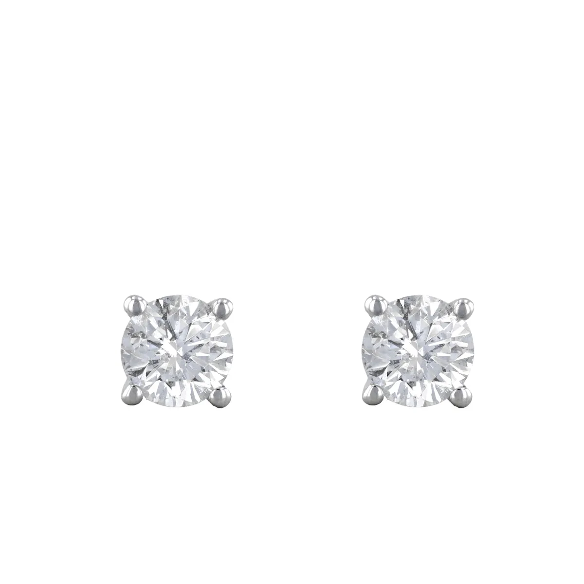 Everyday Diamonds 1.00ct Brilliant Round Diamond Solitaire Stud Earrings | 18K White Gold