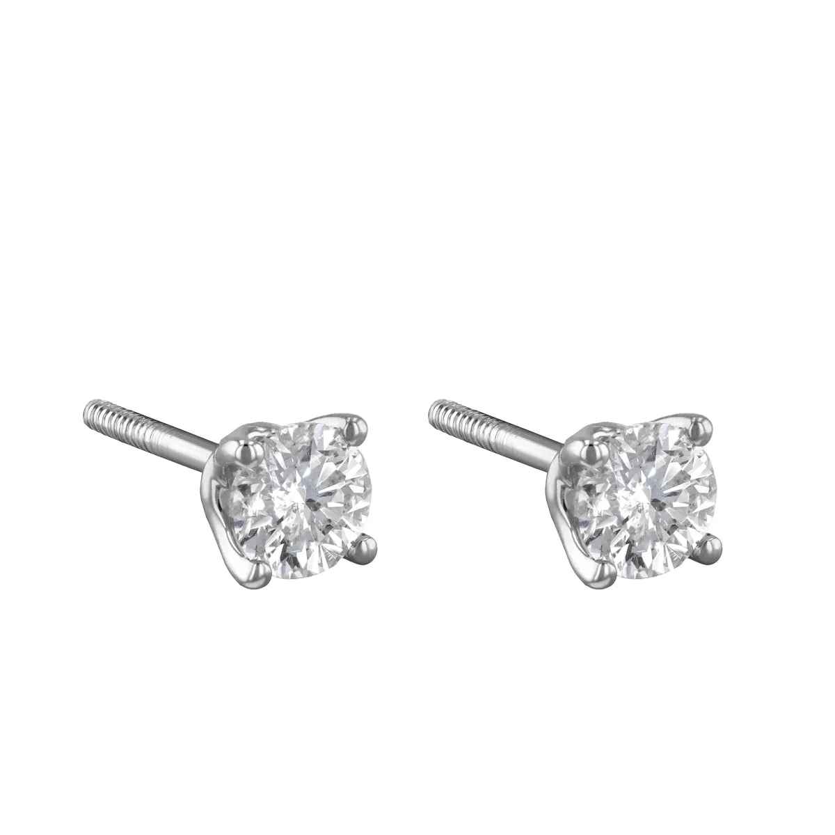 Everyday Diamonds 1.00ct Brilliant Round Diamond Solitaire Stud Earrings | 18K White Gold