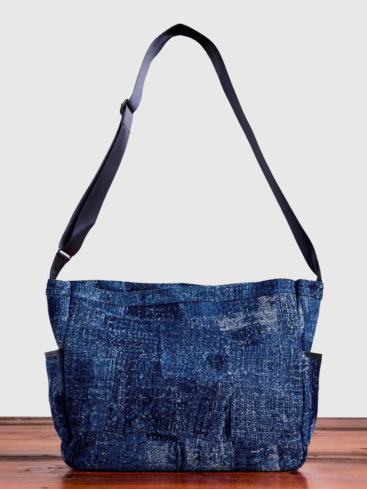 FDMTL x Master-Piece Boro Jacquard Shoulder Bag in Indigo