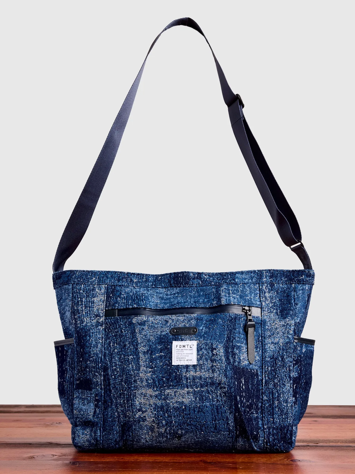 FDMTL x Master-Piece Boro Jacquard Shoulder Bag in Indigo