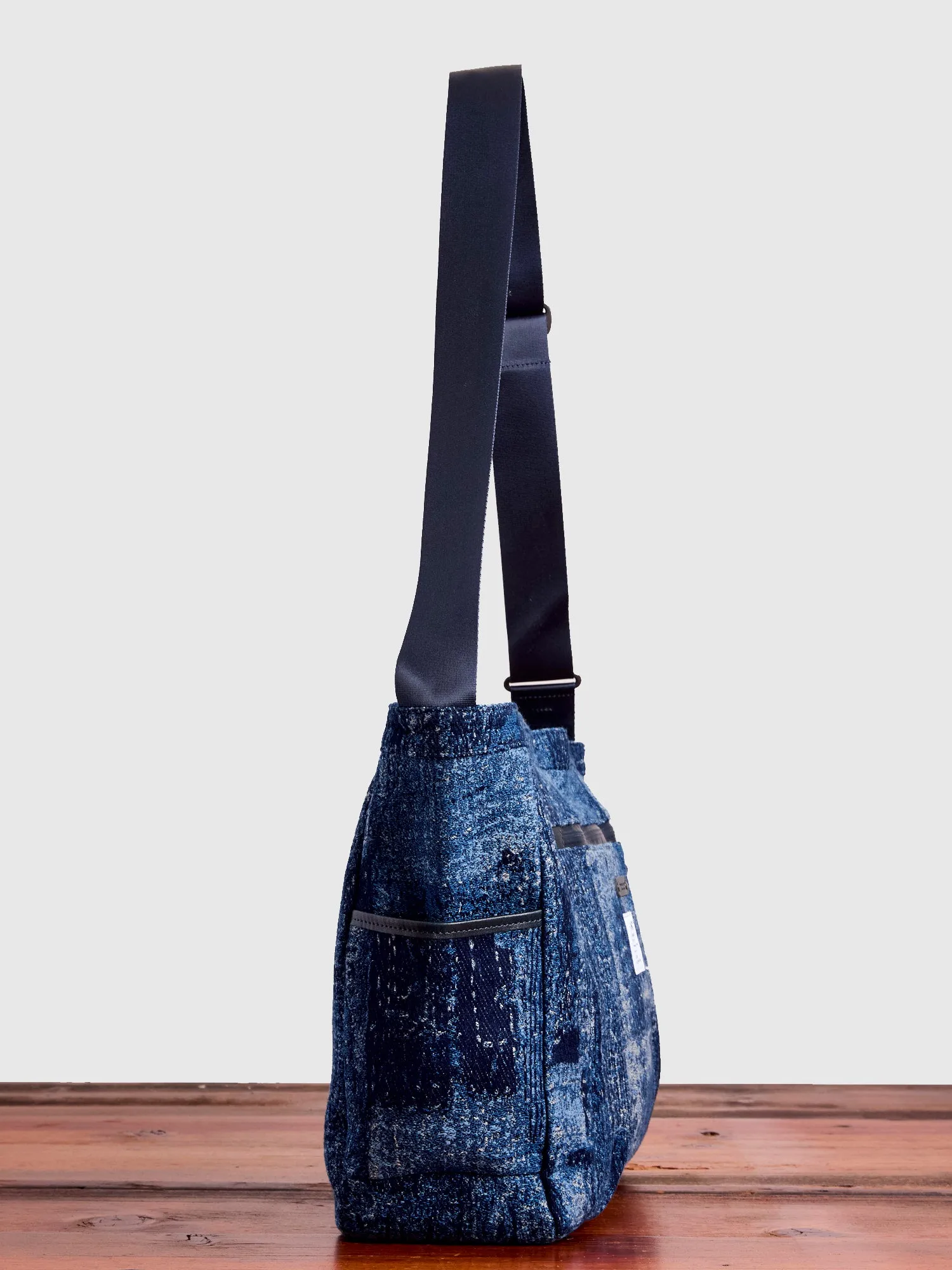 FDMTL x Master-Piece Boro Jacquard Shoulder Bag in Indigo