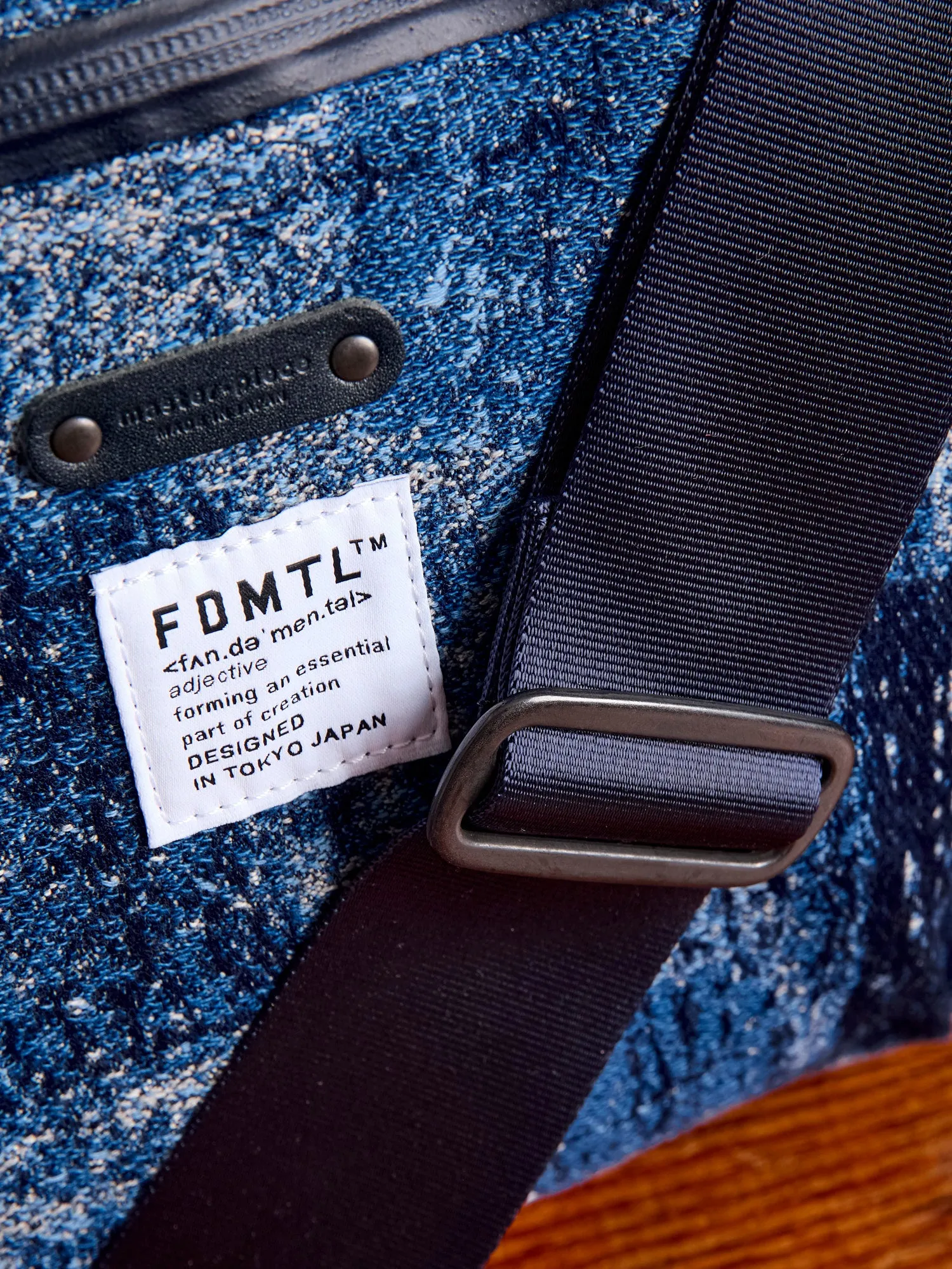FDMTL x Master-Piece Boro Jacquard Shoulder Bag in Indigo