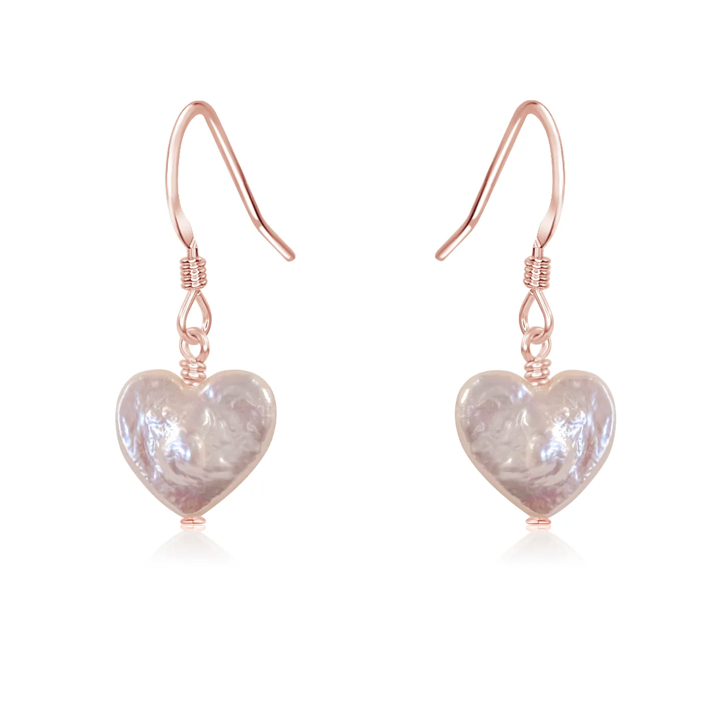 Freshwater Pearl Heart Dangle Earrings