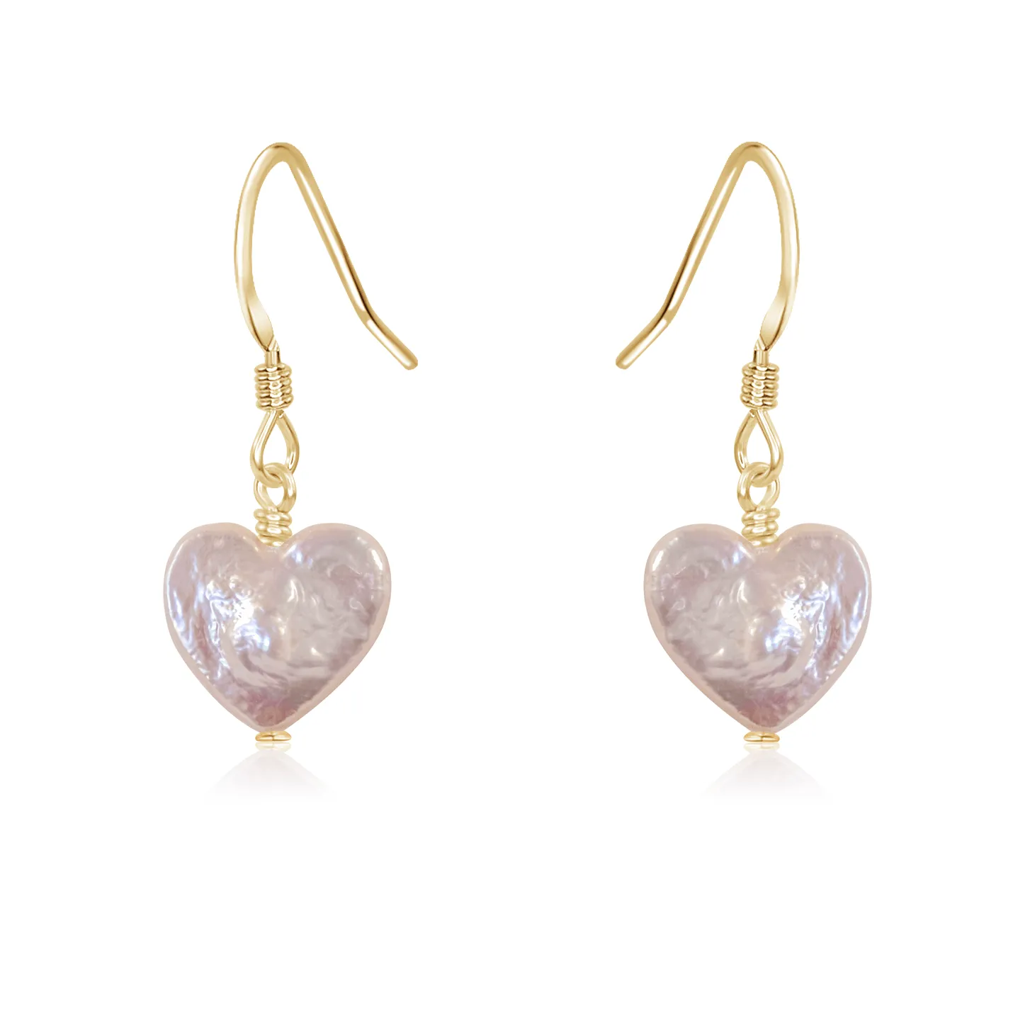 Freshwater Pearl Heart Dangle Earrings