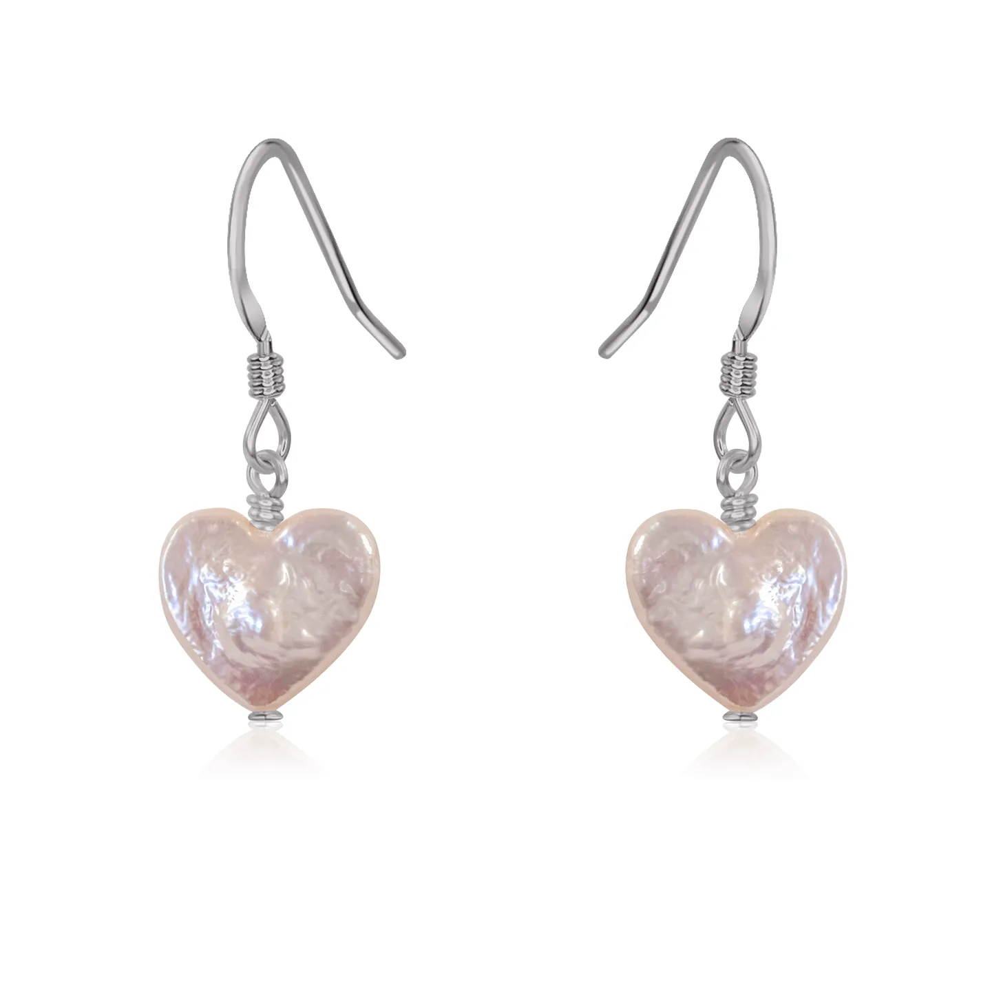 Freshwater Pearl Heart Dangle Earrings