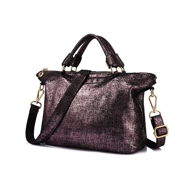 Genuine Leather Tote Bag-Black,Gold,Green,Pink,Red