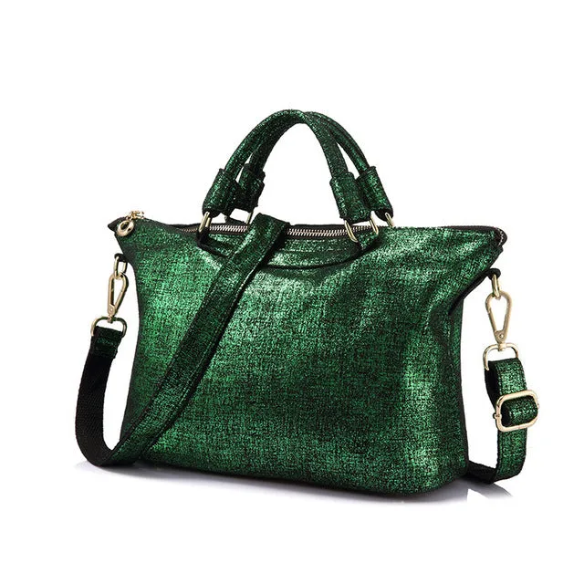 Genuine Leather Tote Bag-Black,Gold,Green,Pink,Red