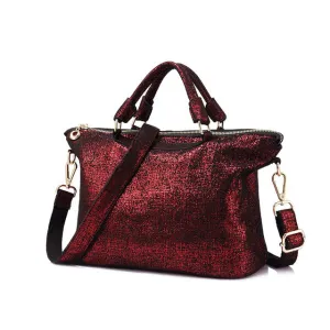 Genuine Leather Tote Bag-Black,Gold,Green,Pink,Red