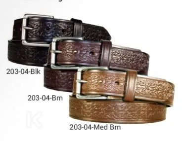 Gingerich Black or Brown Mens Belt Style 0203-04