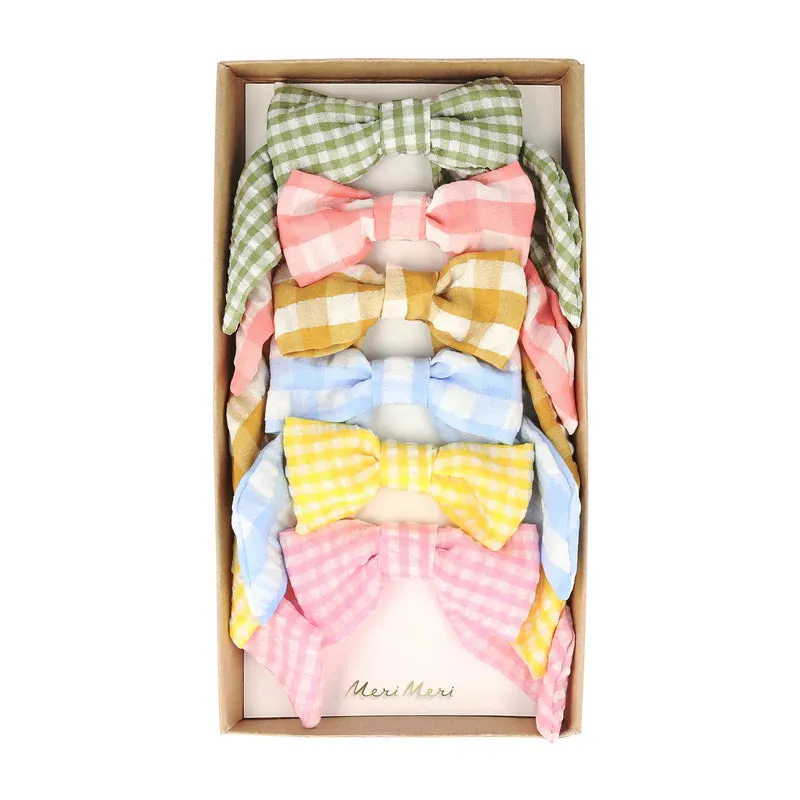 Gingham Hair Clips