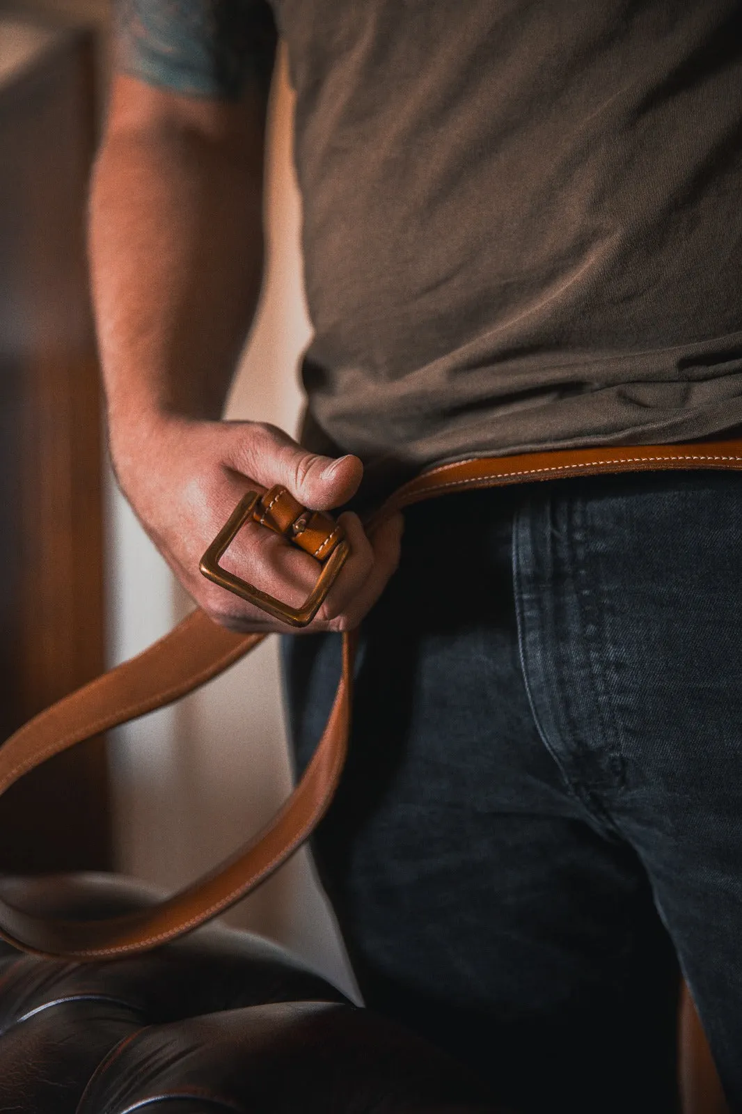 Handcrafted, Hand-Dyed Stitched Gent's Belt's