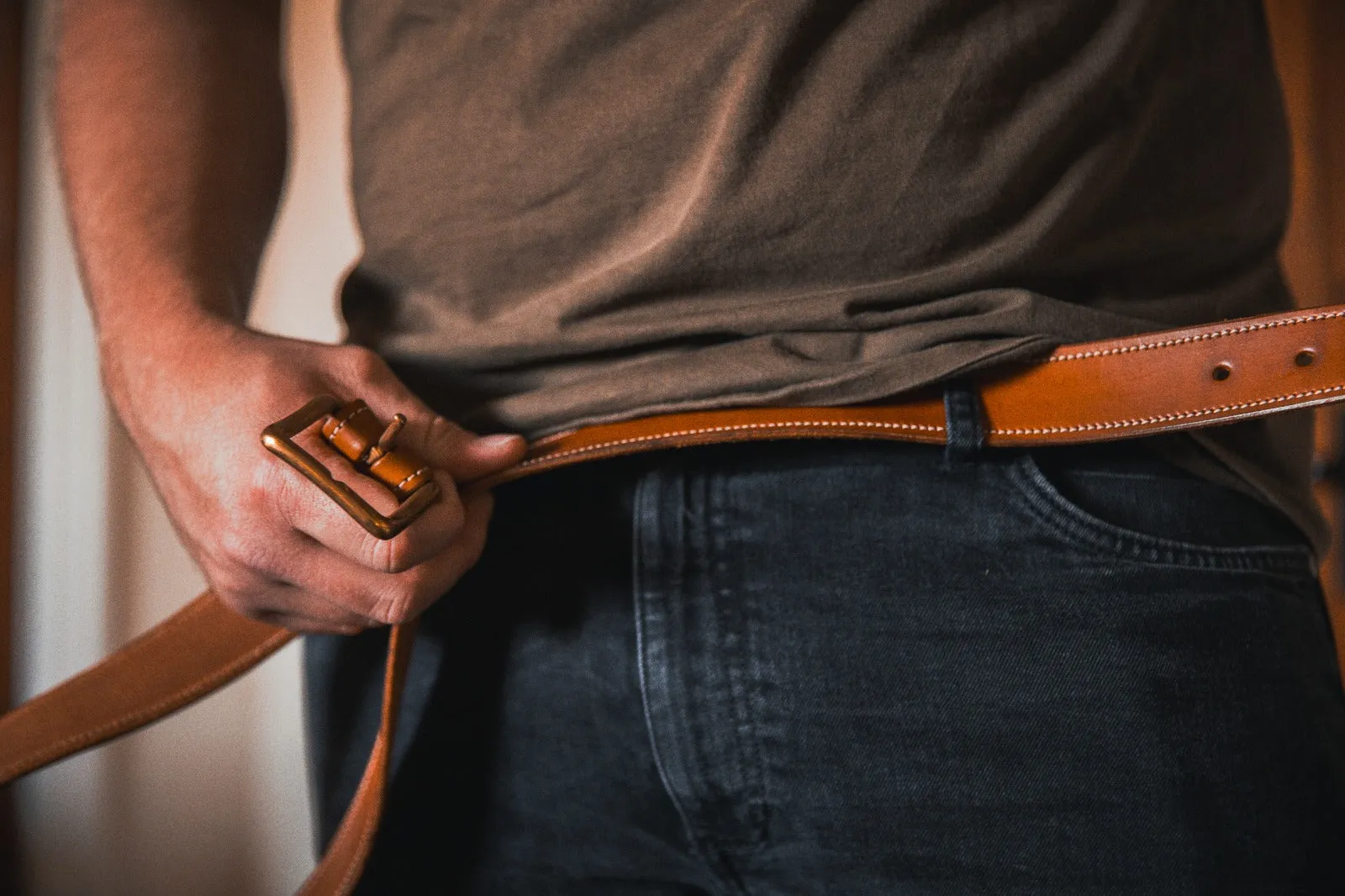Handcrafted, Hand-Dyed Stitched Gent's Belt's