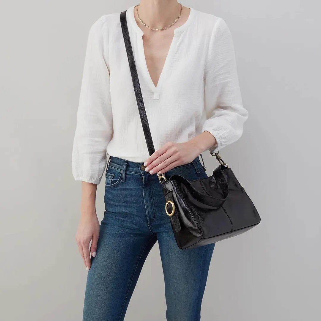 Hobo Render Small Crossbody Polished Leather - Brick