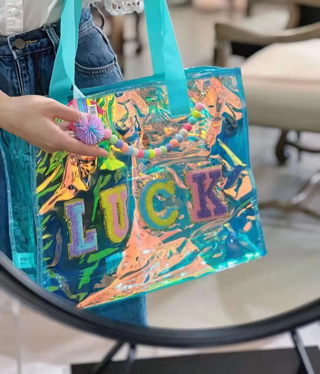 Holographic Tote Bag- Green