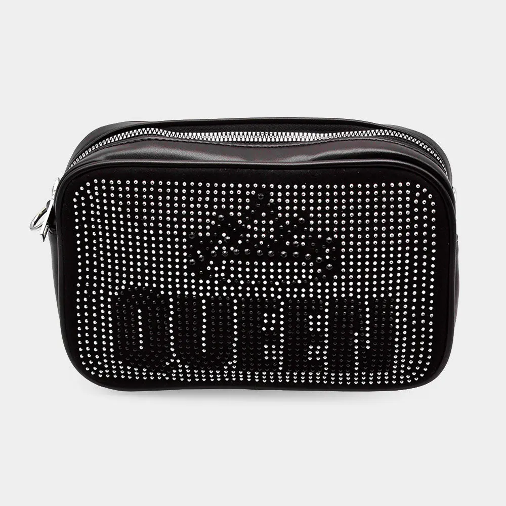 iLLASPARKZ Crown Queen Message Faux Leather Rectangle Crossbody Bag
