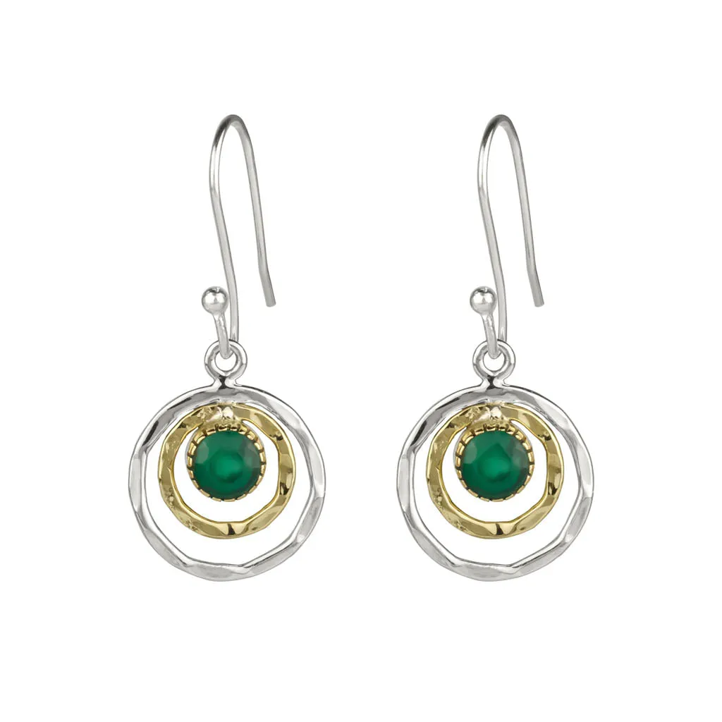 Infinity Universe Earrings - Green Onyx