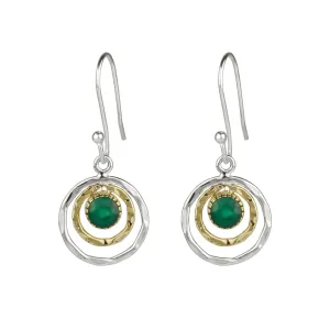 Infinity Universe Earrings - Green Onyx