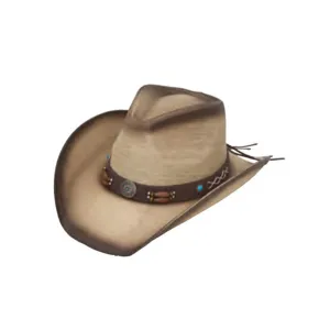 Jacobson Antiqued Tan Toyo Western Hat