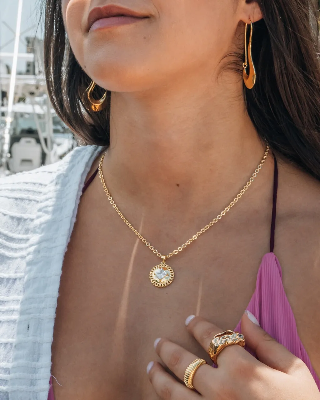 Jaliyah CZ Statement Pendant Necklace