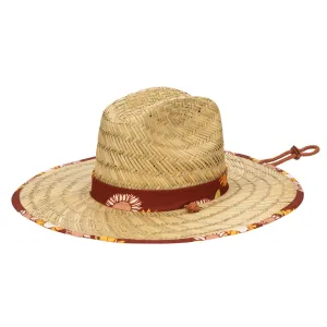 Kids Straw Lifeguard with Sunflower Printed Underbrim