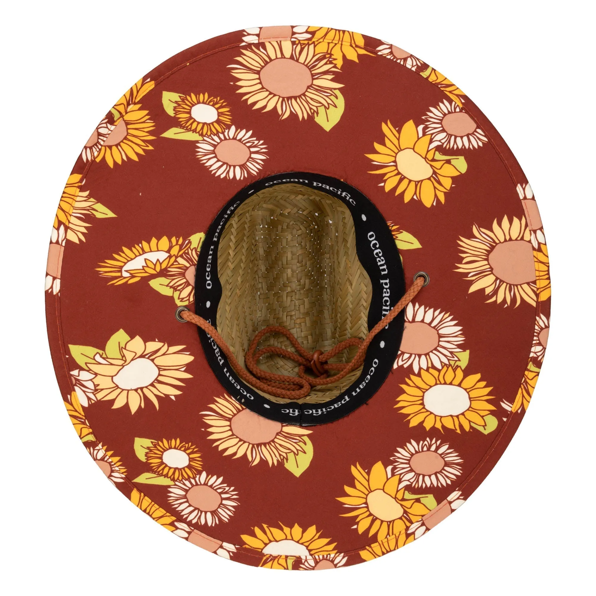 Kids Straw Lifeguard with Sunflower Printed Underbrim