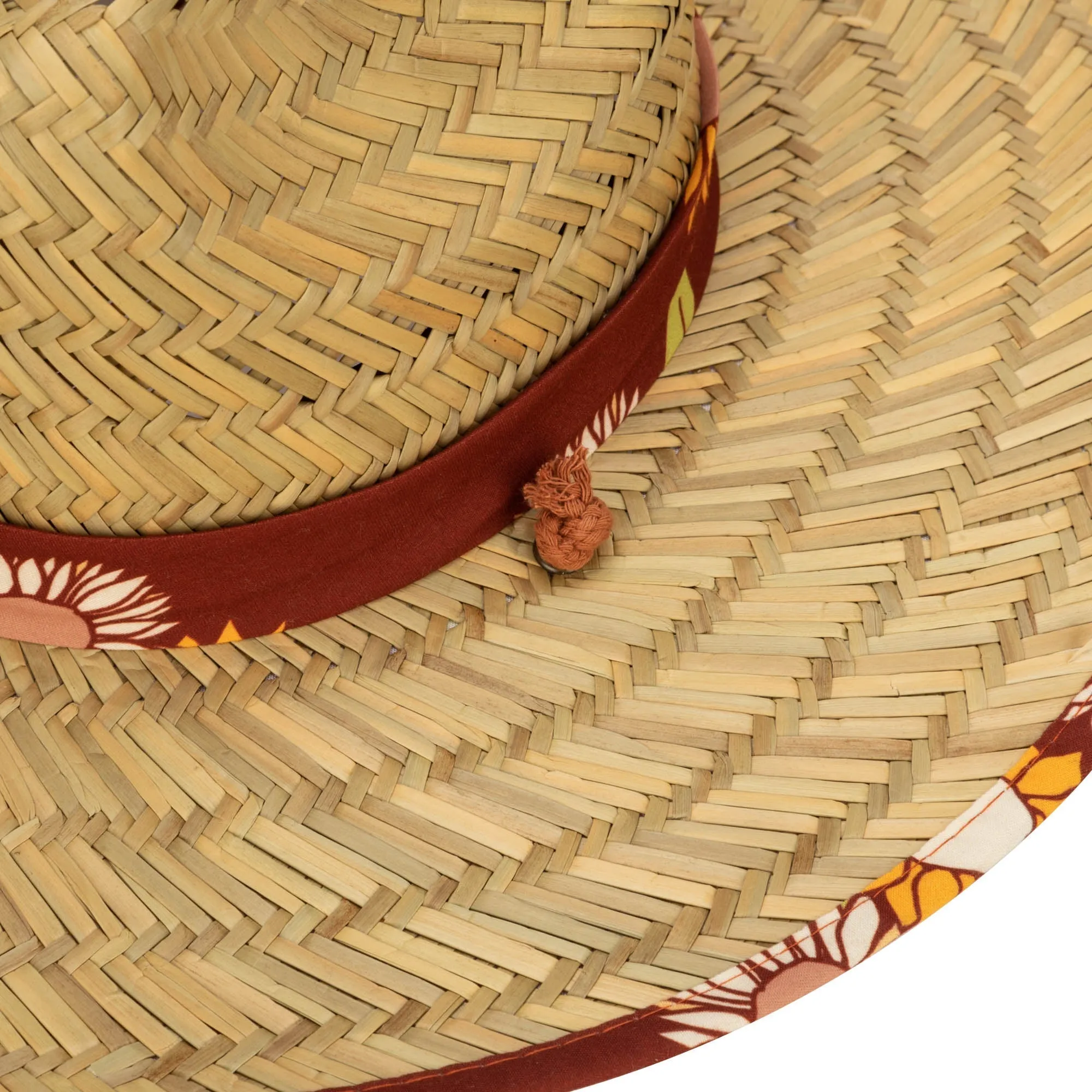 Kids Straw Lifeguard with Sunflower Printed Underbrim