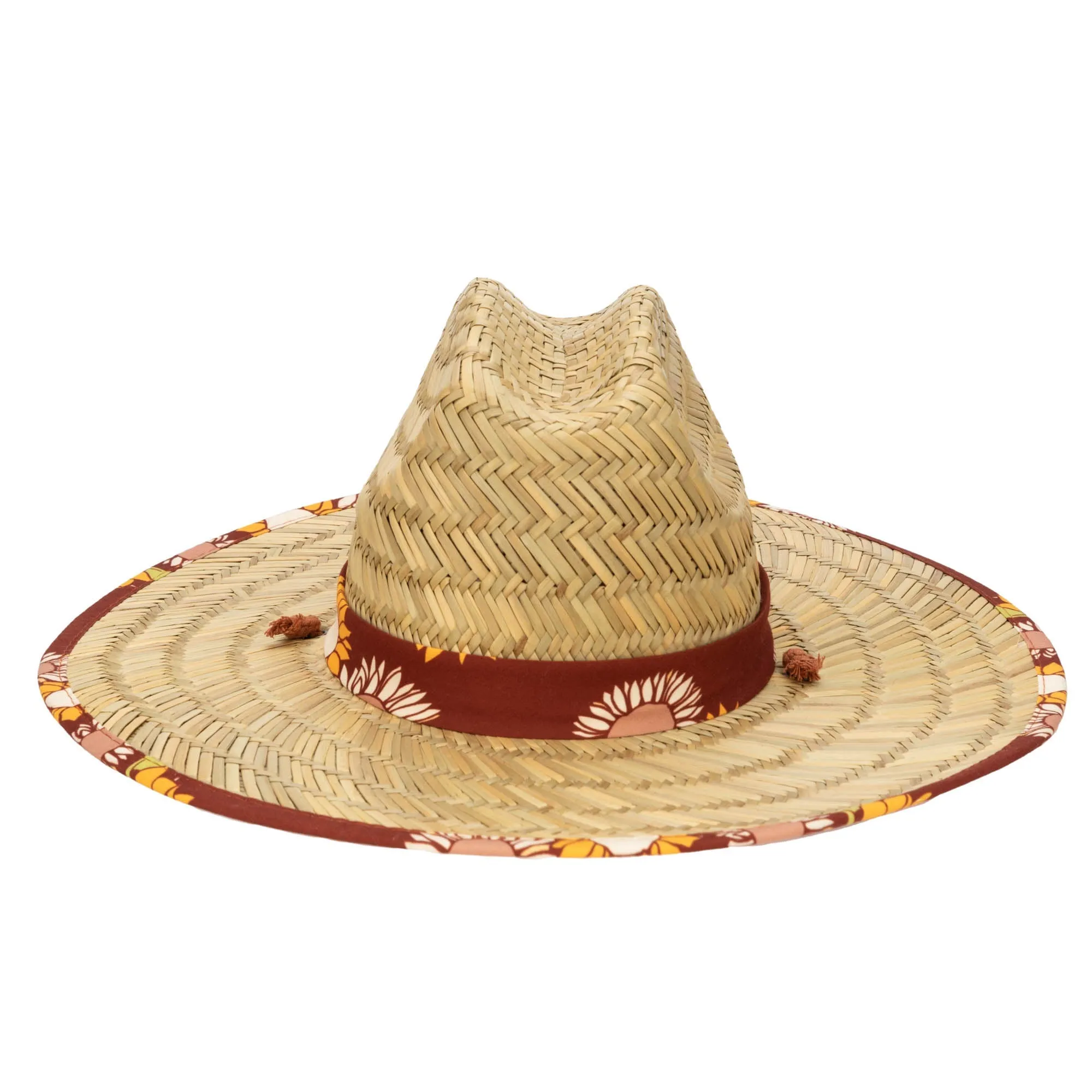 Kids Straw Lifeguard with Sunflower Printed Underbrim