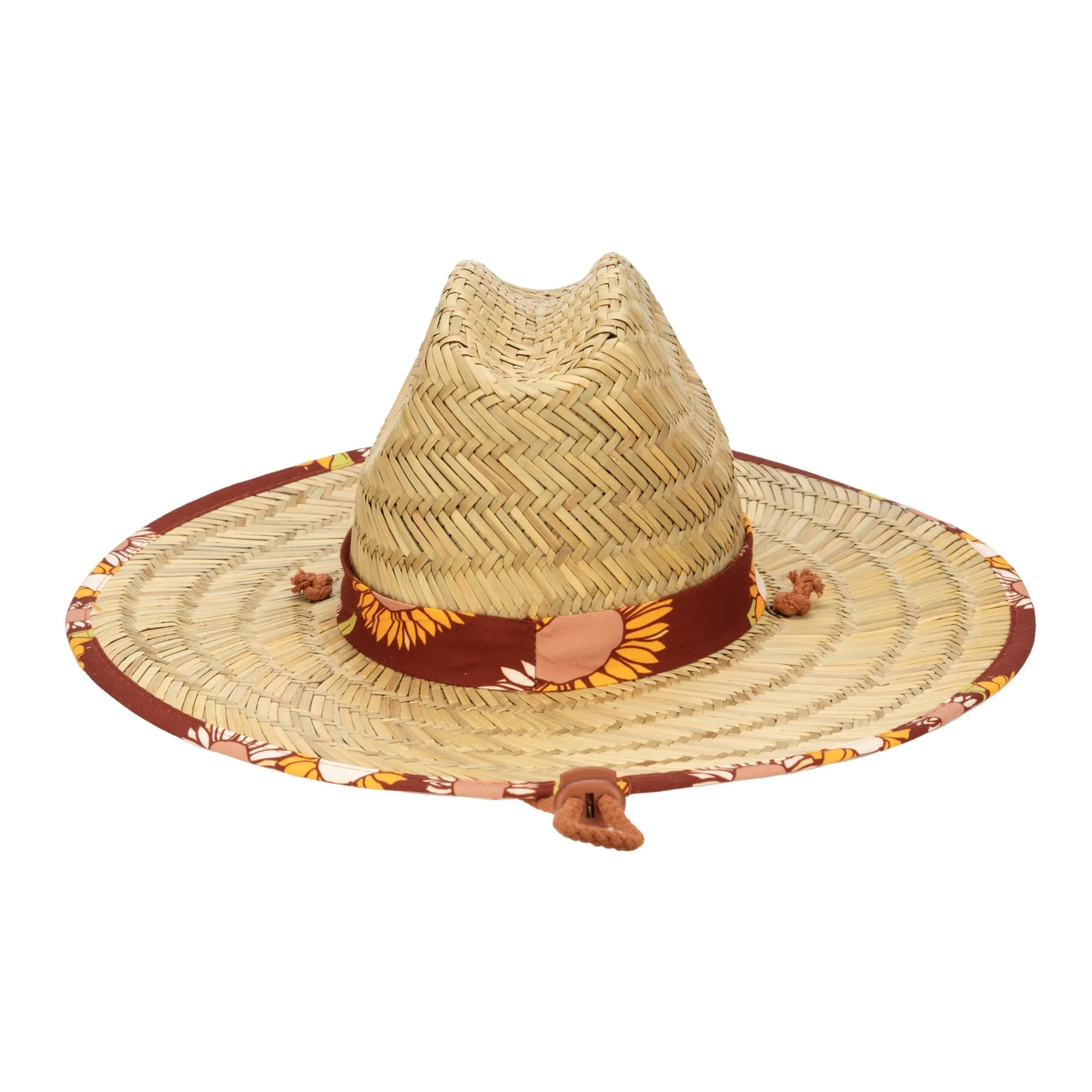 Kids Straw Lifeguard with Sunflower Printed Underbrim