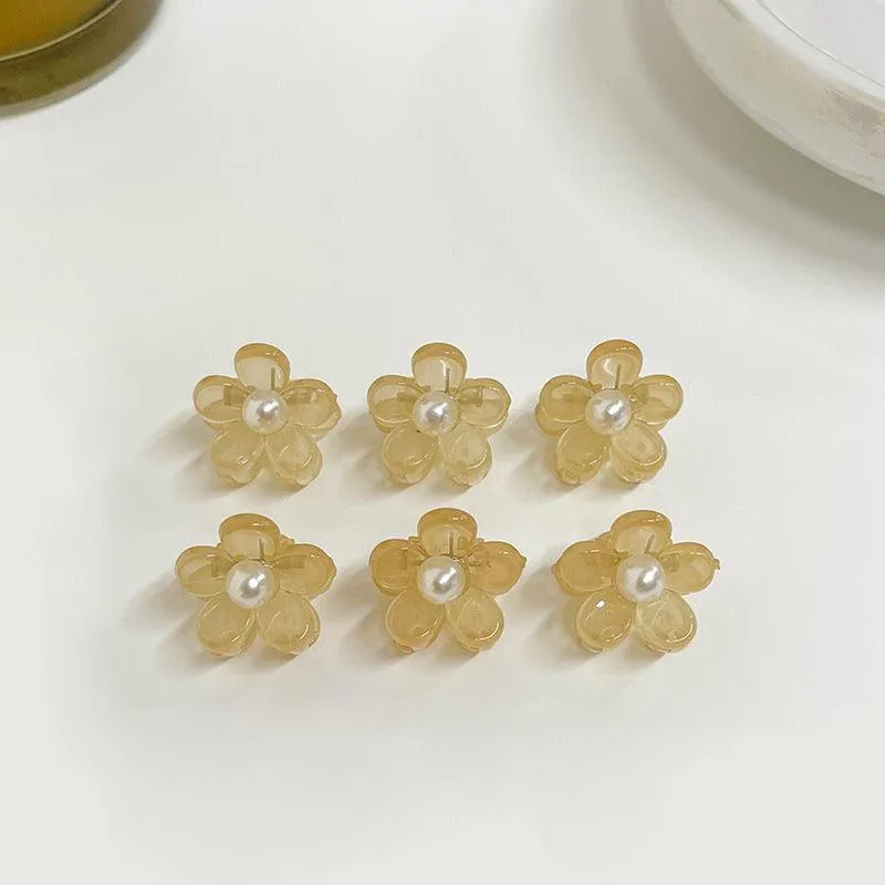 Korean mini flower, cute summer bangs, small hair clip,mini barrette, cute hair clip,star water drop hair clip, beauty salon, fashion accessory, flower, diamond and pearl