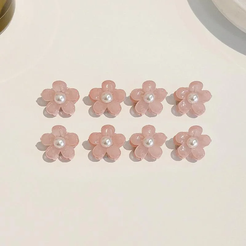 Korean mini flower, cute summer bangs, small hair clip,mini barrette, cute hair clip,star water drop hair clip, beauty salon, fashion accessory, flower, diamond and pearl