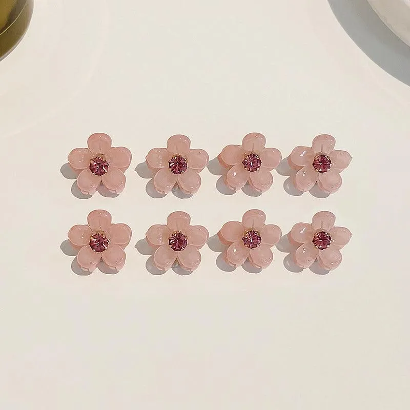 Korean mini flower, cute summer bangs, small hair clip,mini barrette, cute hair clip,star water drop hair clip, beauty salon, fashion accessory, flower, diamond and pearl