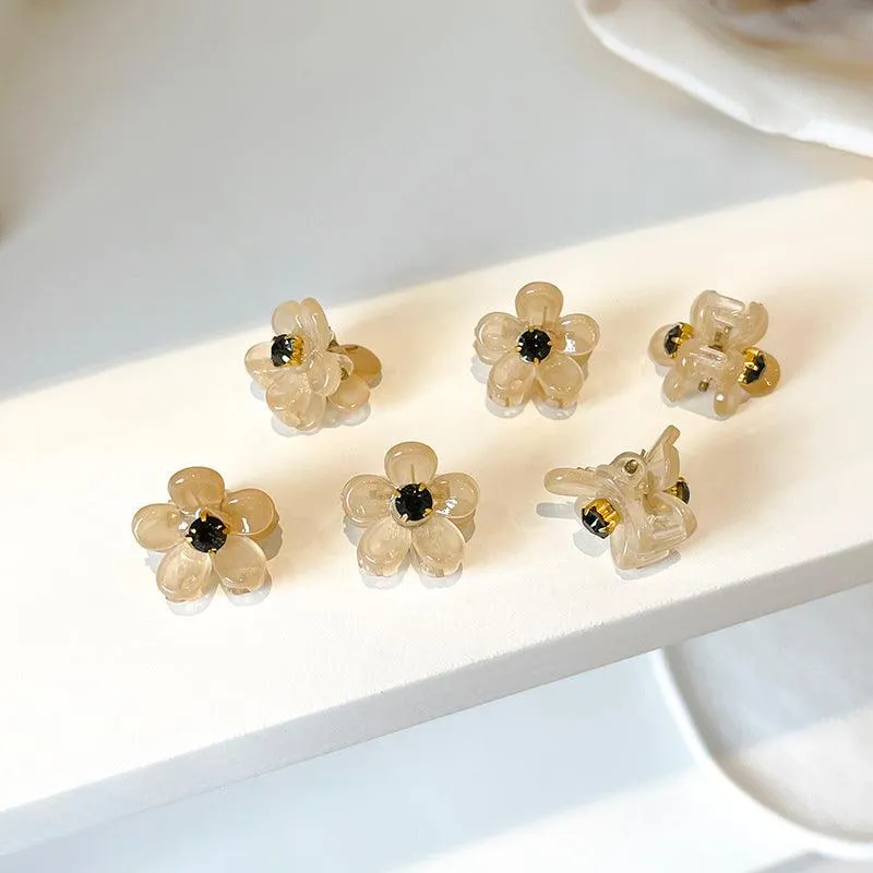 Korean mini flower, cute summer bangs, small hair clip,mini barrette, cute hair clip,star water drop hair clip, beauty salon, fashion accessory, flower, diamond and pearl