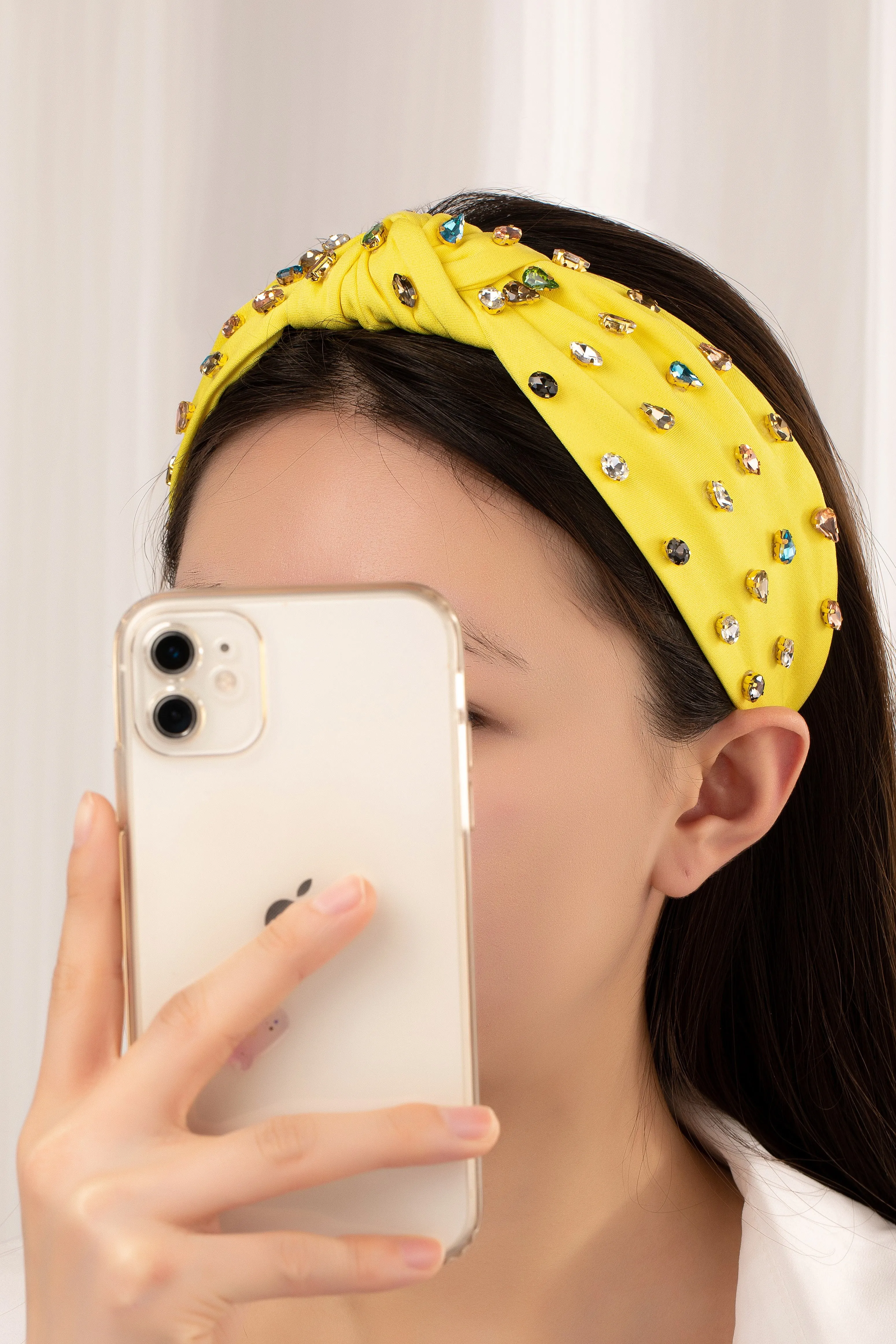 Korra Pink Multi Color Rhinestone Embellished Headband