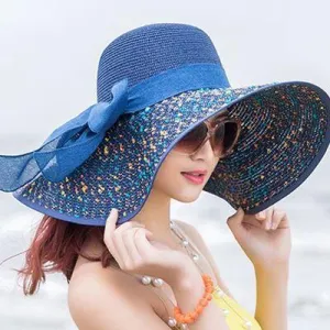 Large Brim Dots Floppy Hat Sun Hat Beach Women Hat Foldable Summer UV Protect Travel Casual Hat Female