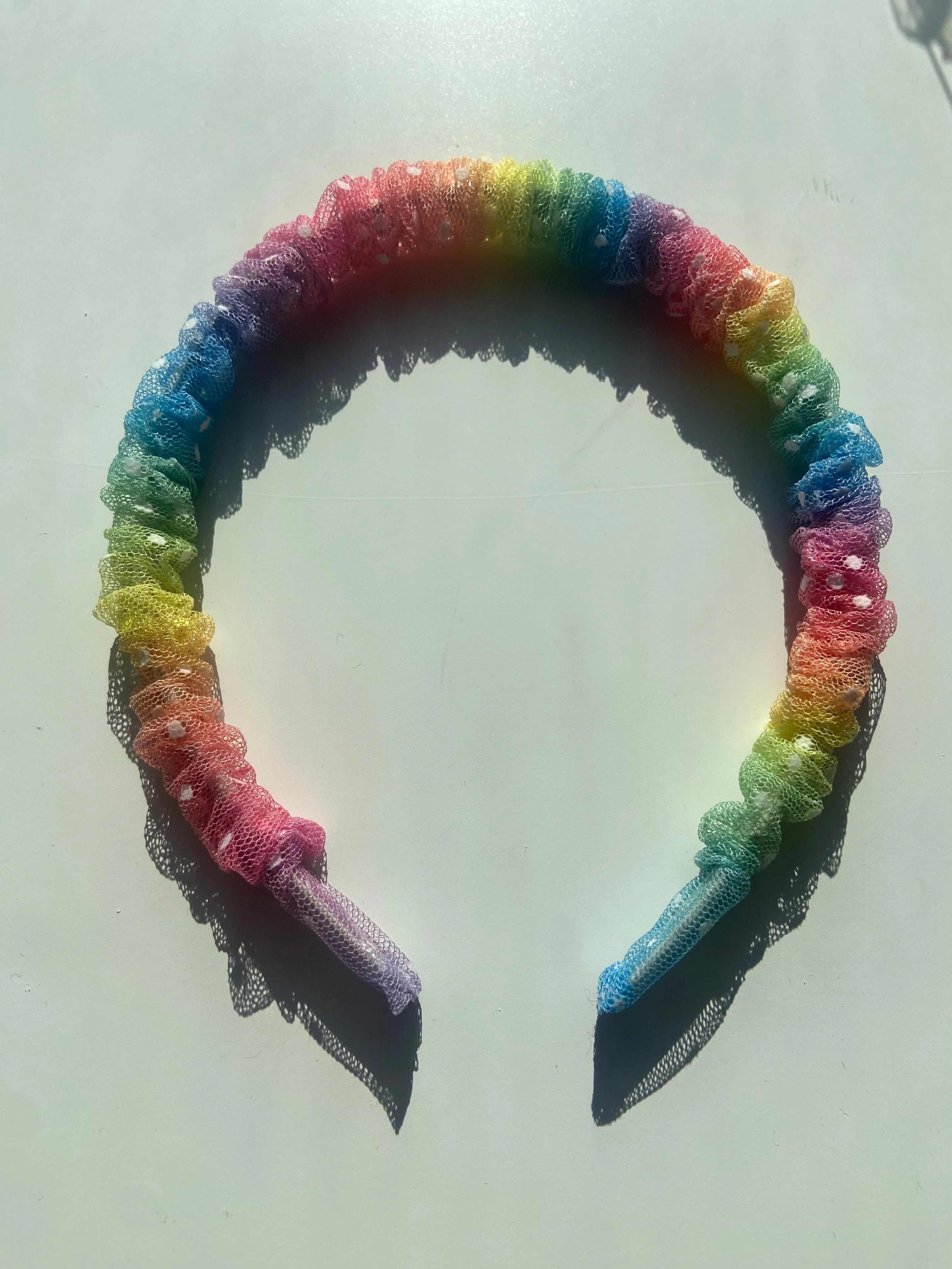 Little Lopers Ruched Headband: Spot on Rainbow