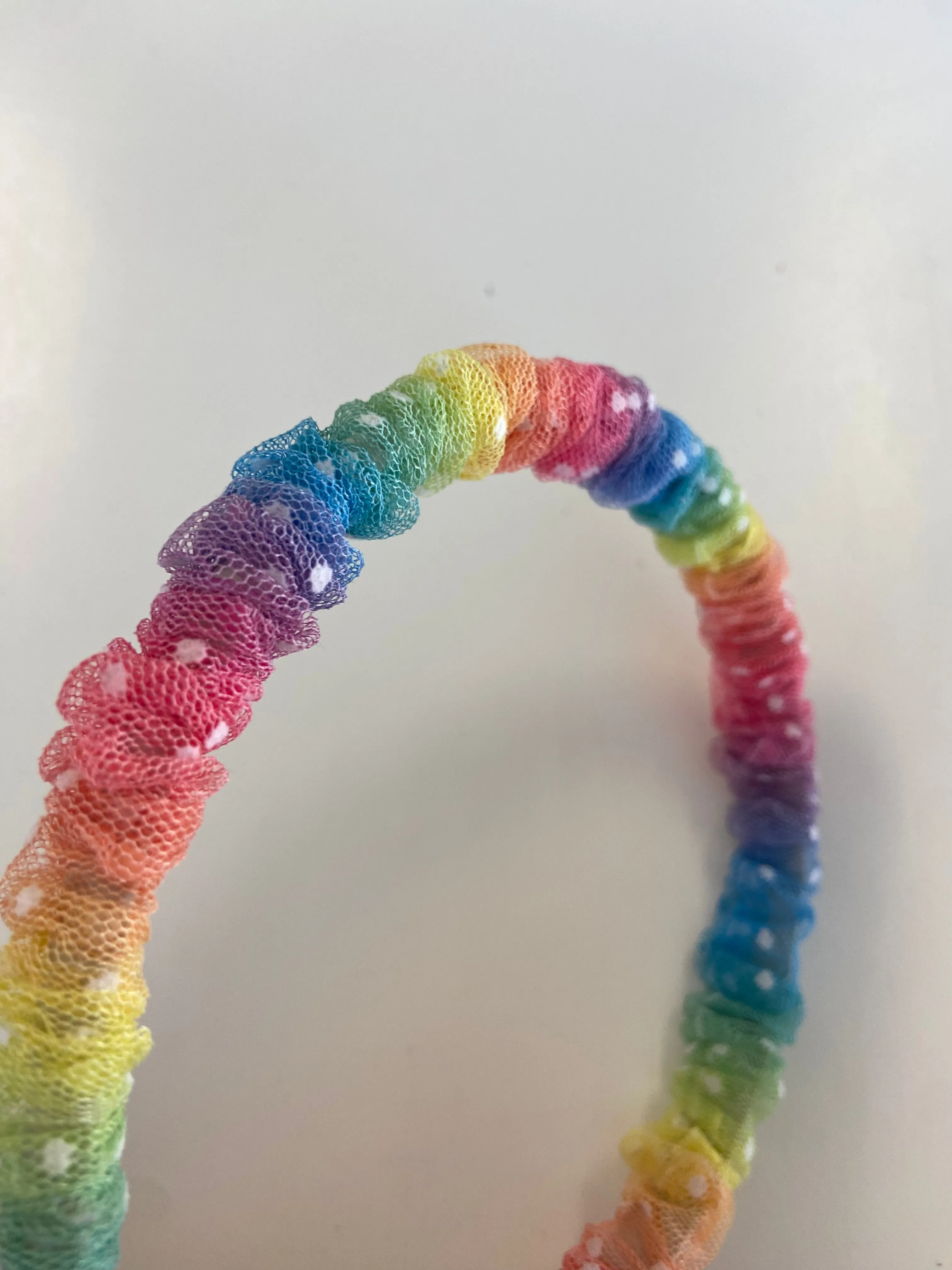 Little Lopers Ruched Headband: Spot on Rainbow