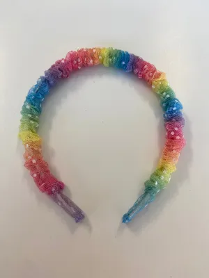 Little Lopers Ruched Headband: Spot on Rainbow