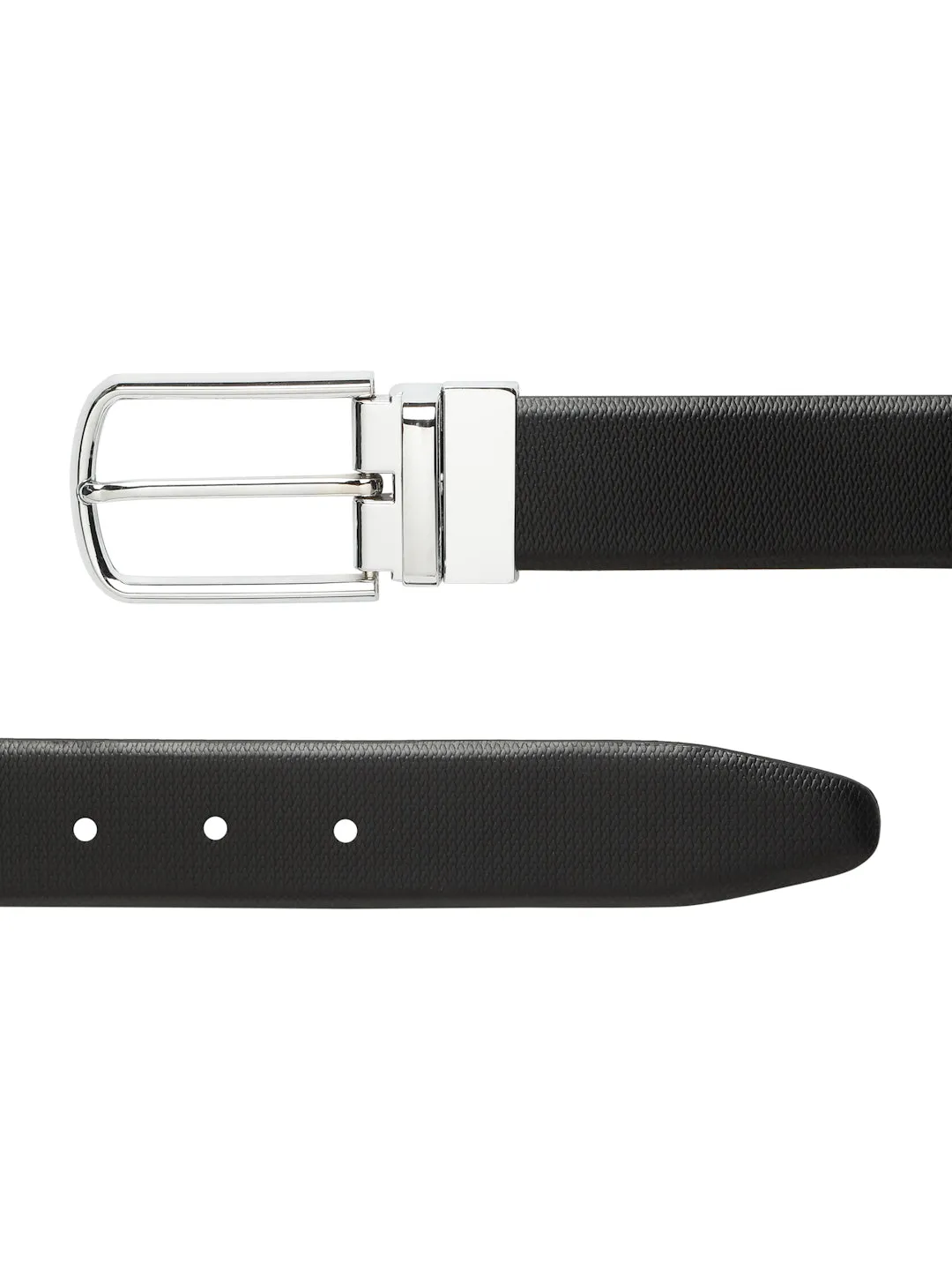 Men's Black & Brown Texture and patterned Reversible Leather Belt