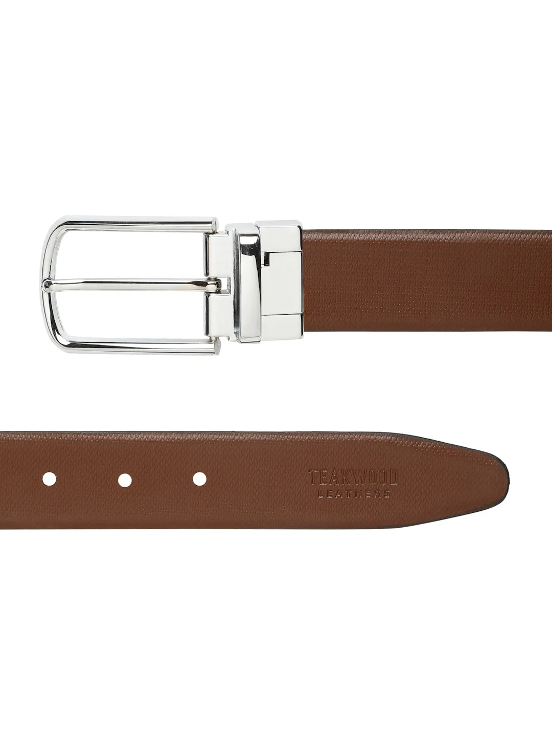 Men's Black & Brown Texture and patterned Reversible Leather Belt